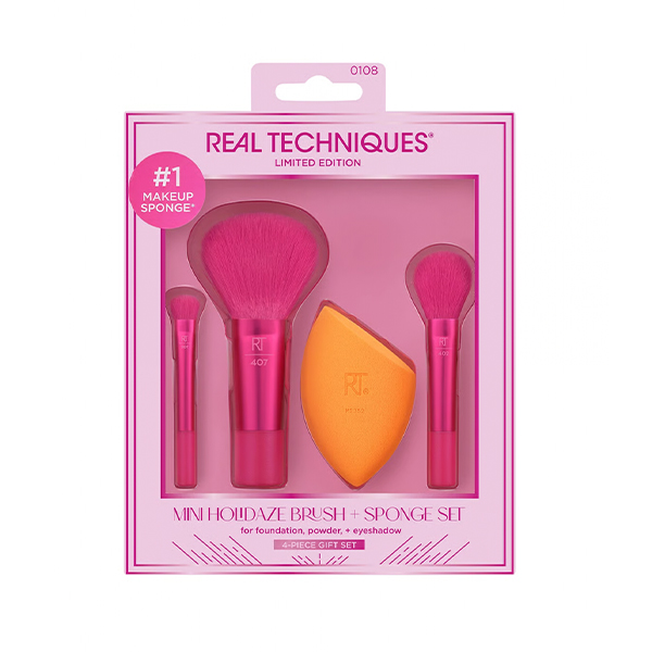 ست براش و اسفنج ۴ عددی ریل تکنیک مدل Mini Holidaze