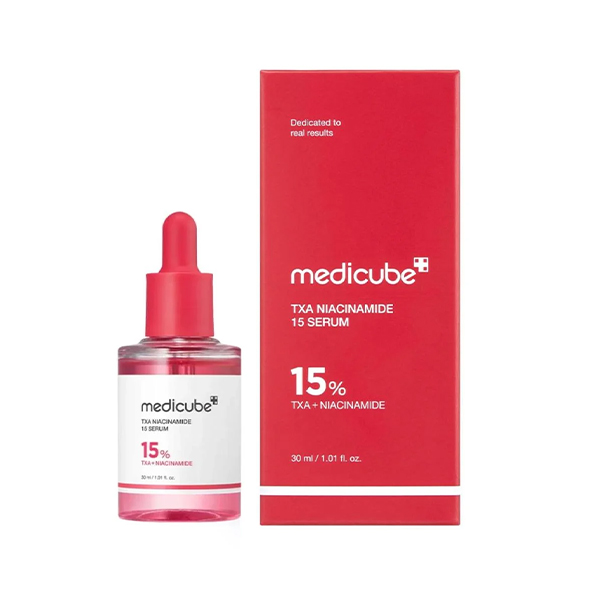 سرم جوانساز مدی‌کیوب مدل TXA Niacinamide با کپسول‌های شفاف‌کننده و ضد لک وزن ۵۵ گرم