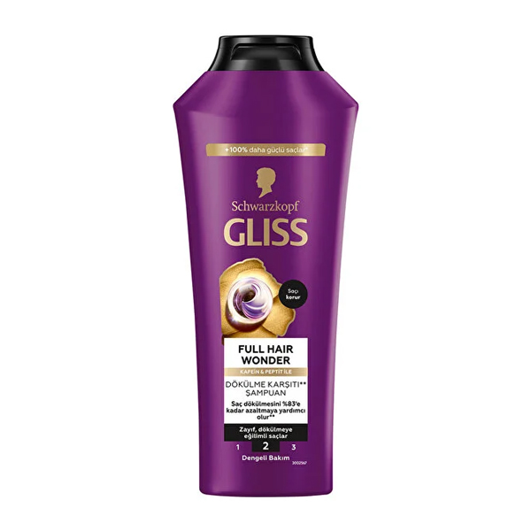 شامپو گلیس مدل Full Hair Wonder با خاصیت حجم‌دهی ۵ بعدی و تقویت‌کننده ریشه حجم ۴۰۰ میل