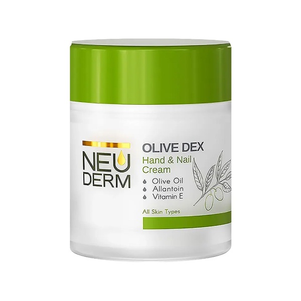کرم نئودرم مدل Olive Dex با خاصیت بازسازی‌کننده عمقی و استحکام‌بخش ناخن با روغن زیتون حجم ۱۵۰ میل