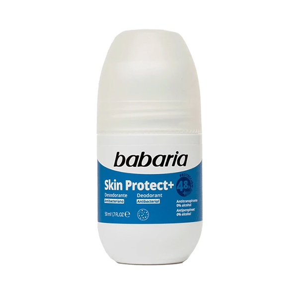 رول ضد تعریق ۴۸ ساعته زنانه باباریا مدل +Skin Protect با ویژگی فاقد الکل و آنتی باکتریال حجم ۵۰ میل
