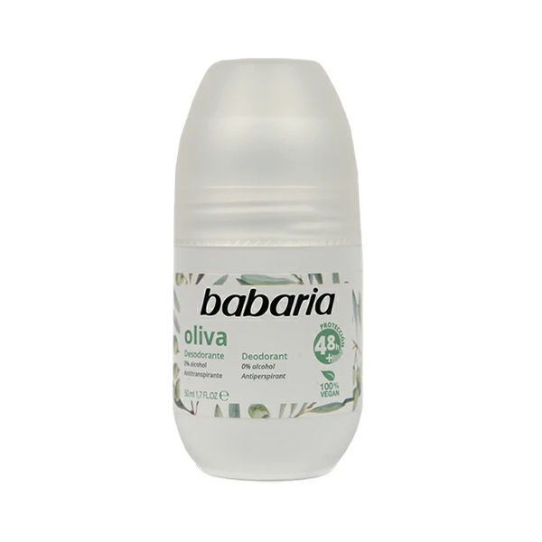 رول ضد تعریق ۴۸ ساعته زنانه باباریا مدل Oliva با ویژگی حاوی عصاره زیتون و فاقد الکل حجم ۵۰ میل
