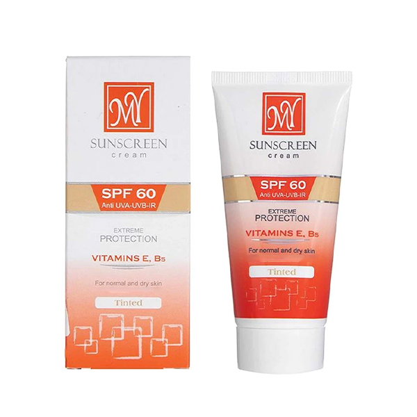 کرم ضد آفتاب رنگی با پوشش کرم پودری مای مدل SPF 60  Extreme Protection ضد آب و مناسب پوست های نرمال و خشک حاوی ویتامین E و B5 حجم ۵۰ میل