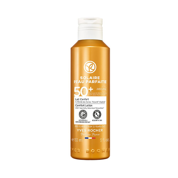 فلویید محافظت‌کننده و ضد پیری پوست ایوروشه SOLAIRE PEAU PARFAITE با SPF50 و مقاوم در برابر لک حجم ۱۵۰ میل