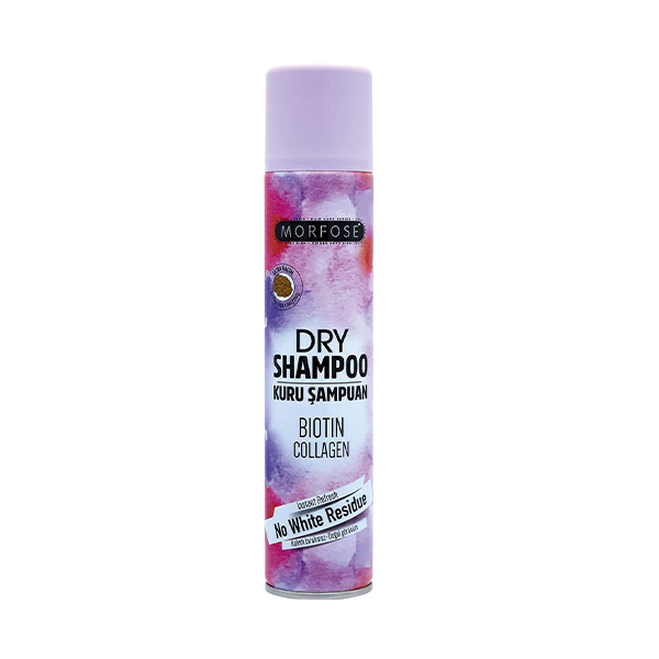 شامپو خشک حجم‌دهنده و پاک‌کننده فوری مورفوس مدل BIOTIN COLLAGEN EXTRA VOLUMIZING افزایش ضخامت بصری و رفع چربی در چند ثانیه حجم ۲۰۰ میل
