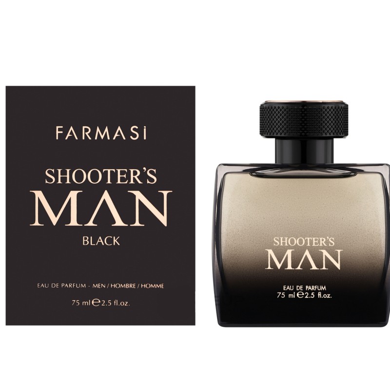 ادو پرفیوم مردانه فارماسی مدل Shooter's Man Black رایحه تلخ و چوبی حجم ۷۵ میل