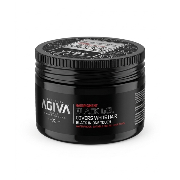ژل مو سیاه آگیوا مدل BLACK GEL حالت دهنده قوی و  پوشش دهنده موهای سفید حجم ۲۵۰ میل