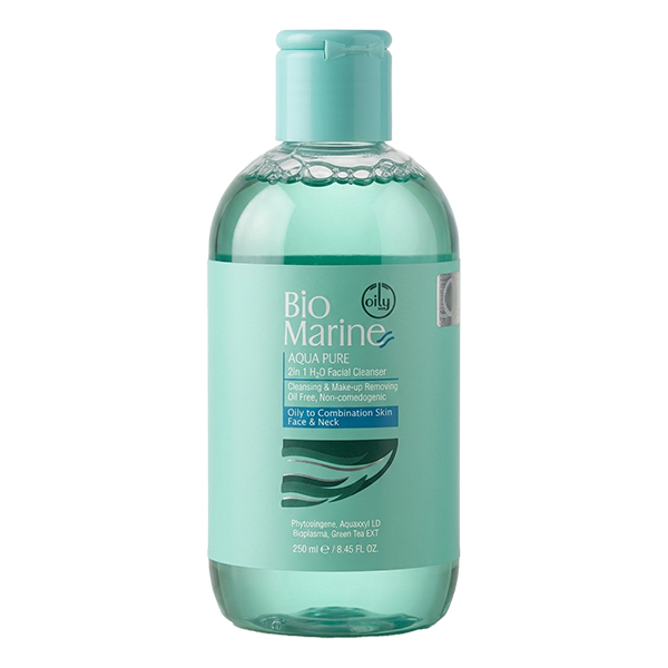میسلار واتر ۲ در ۱ بایومارین مدل AQUA PURE با خاصیت کنترل چربی مناسب پوست های چرب و جوش دار حجم ۲۵۰ میل