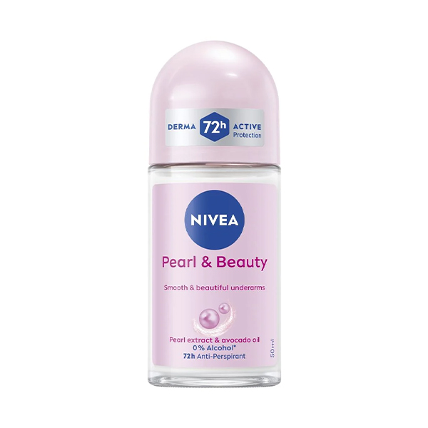 رول ضدتعریق زنانه نیوآ مدل PEARL & BEAUTY با ویژگی یکدست‌کننده و حاوی عصاره مروارید طبیعی با پایداری ۷۲ ساعته حجم ۵۰ میل