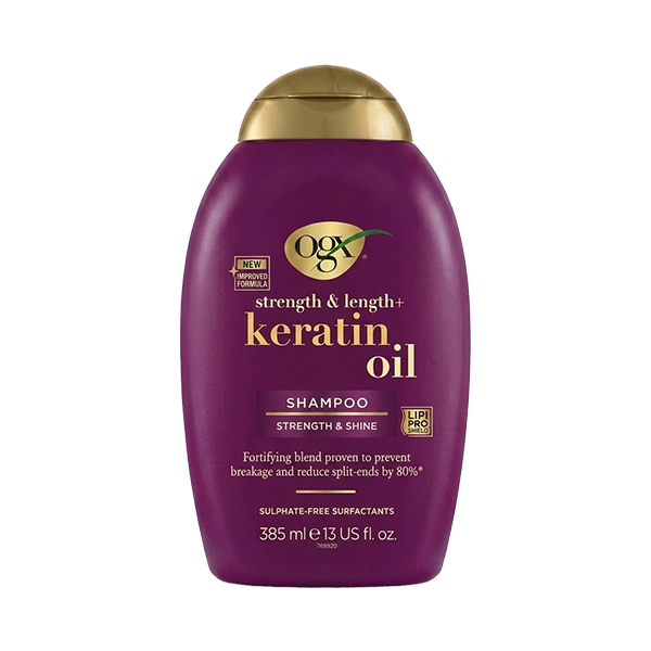 شامپو فری سولفات و ضد شکنندگی مو او جی ایکس مدل Keratin Oil حجم ۳۸۵ میل