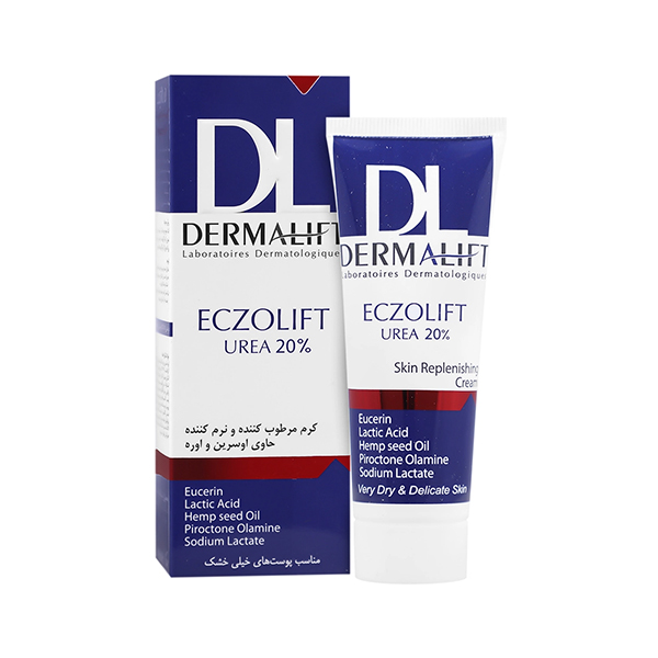 کرم مرطوب کننده و نرم کننده درمالیفت مدل Eczolift حاوی اوره 20 درصد مناسب پوست خیلی خشک و اگزمایی حجم 40 میل