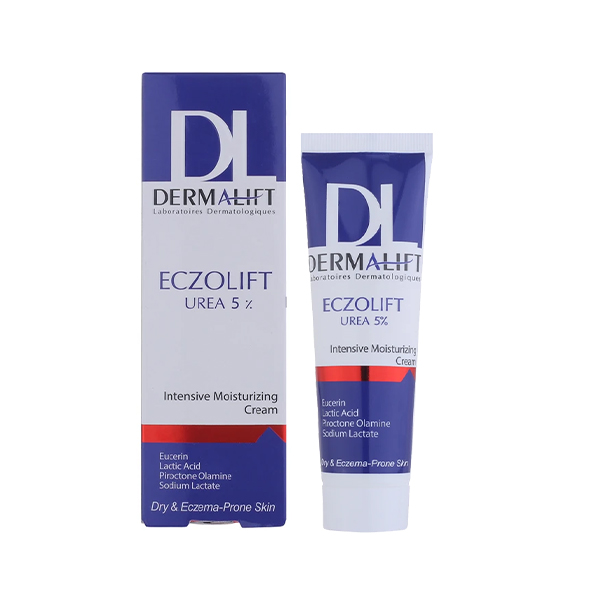 کرم مرطوب کننده و نرم کننده درمالیفت مدل Eczolift حاوی اوره 5 درصد مناسب پوست‌های خشک و آتوپیک حجم 50 میل