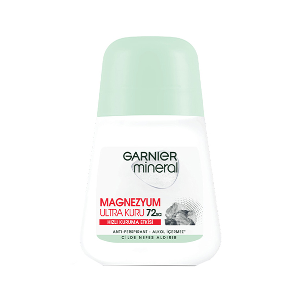 رول ضدتعریق زنانه گارنیه مدل Magnesium Ultra Dry حاوی عصاره منیزیم با ماندگاری ۷۲ ساعته حجم ۵۰ میل