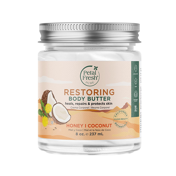 کره بدن ترمیم کننده و مغذی پتال فرش مدل Restoring Honey And Coconut  مناسب پوست های خیلی خشک و آسیب دیده حجم 237ml