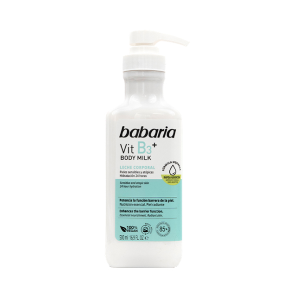 لوسیون بدن نیاسینامید باباریا مدل Vit B3 با خاصیت یکدست کننده و تقویت سد دفاعی حجم 500ml