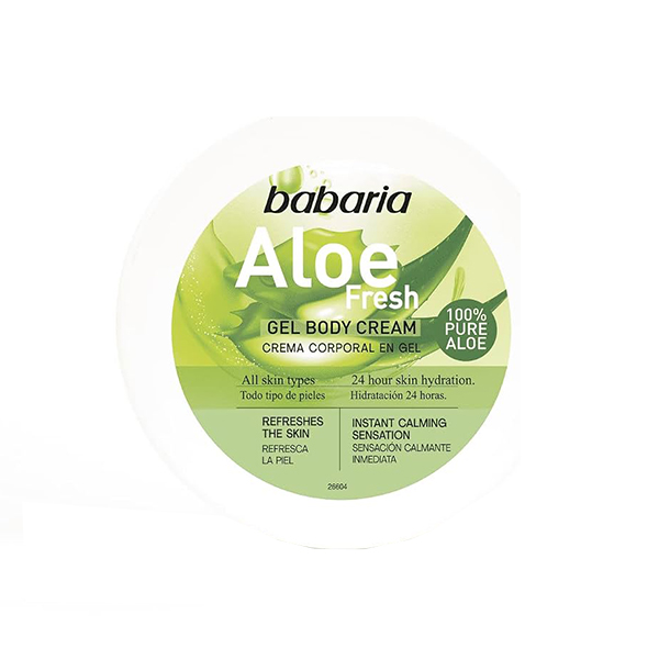 ژل کرم بدن آلوئه ورا باباریا مدل Aloe Fresh با خاصیت خنک‌کننده و مرطوب‌کننده مناسب انواع پوست حجم 400ml