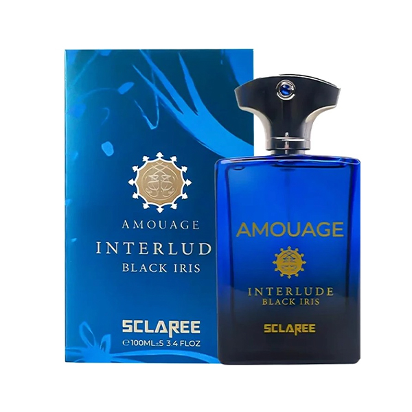 عطر مردانه اسکلاره مدل Amouage Interlude Black Iris با رایحه گرم، تلخ و چوبی ادویه‌ای حجم 100ml