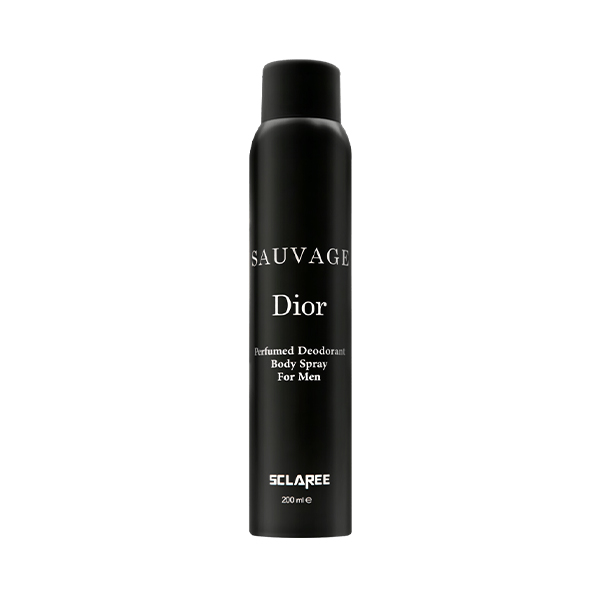 اسپری بدن مردانه اسکلاره مدل Sauvage Dior با رایحه خنک، تند، مرکباتی و چوبی حجم 200ml