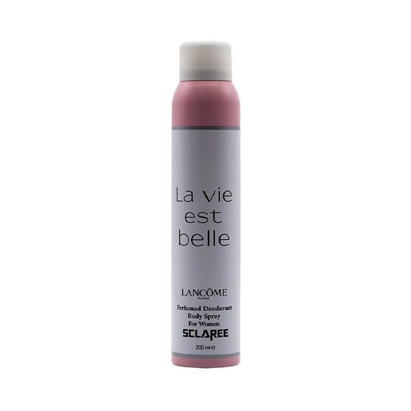 اسپری بدن زنانه اسکلاره مدل Lancome La Vie Est Belle با رایحه گرم، شیرین، میوه‌ای و گلی حجم 200ml