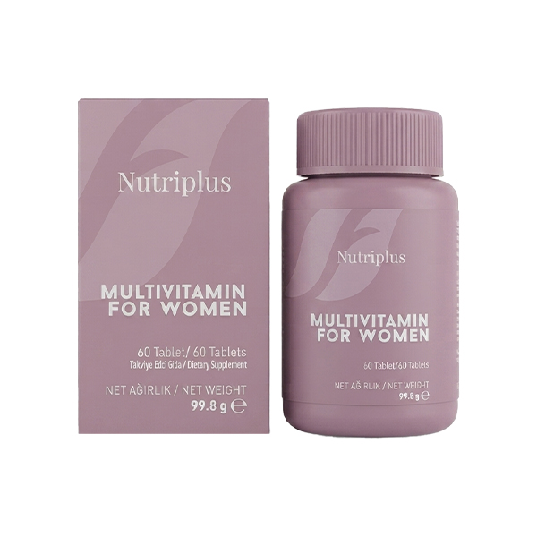 قرص مولتی ویتامین نوتری پلاس مدل Multivitamin for Women مناسب بانوان فاقد گلوتن و لاکتوز جهت افزایش انرژی و سلامت عمومی ۶۰ عددی