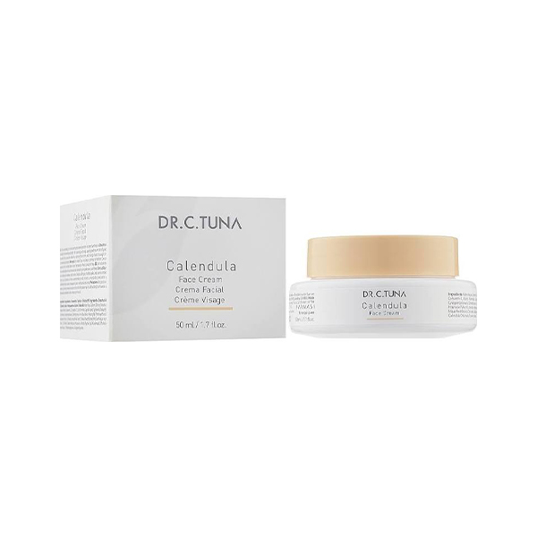 کرم صورت آبرسان و تسکین‌دهنده فارماسی مدل Dr. C. Tuna Calendula مناسب پوست‌های خشک و حساس حجم 50ml