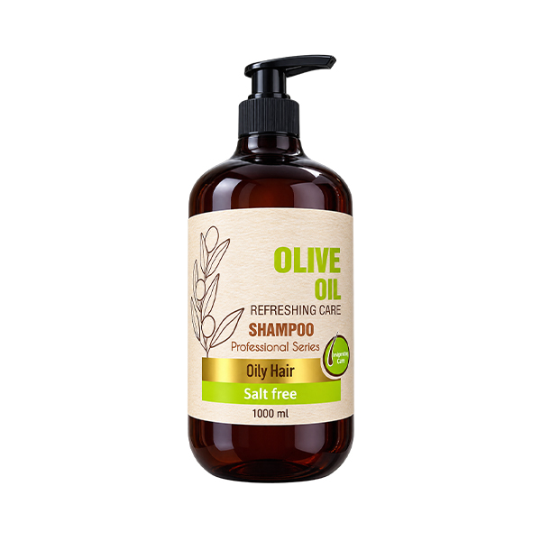 شامپو پمپی شون مدل Olive Oil سری حرفه‌ای بدون نمک مناسب موهای چرب حجم 1000ml