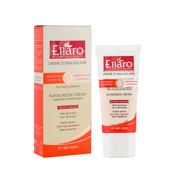 کرم ضدآفتاب رنگی انواع پوست الارو SPF50 با پوشش کرم‌پودری حجم 50ml