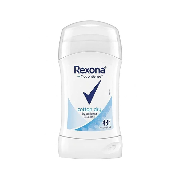 استیک ضدتعریق زنانه رکسونا مدل Cotton Dry با ماندگاری ۴۸ ساعته، عصاره پنبه و فناوری موشن‌سنس وزن ۴۰ گرم