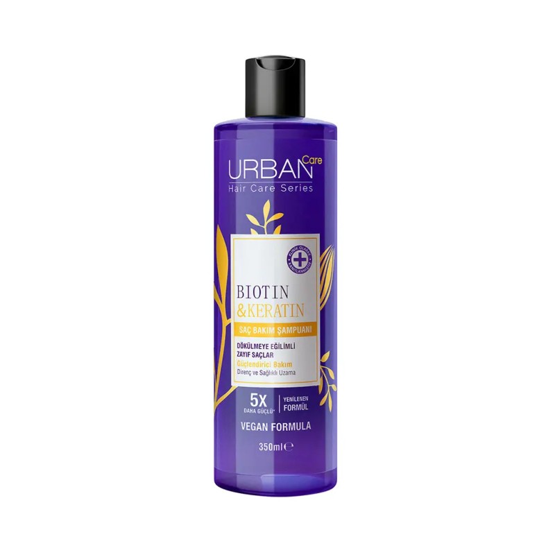 شامپو ضد ریزش و تقویت کننده اوربن کر مدل Biotin and Keratin مناسب موهای ضعیف و کدر حجم ۳۵۰ میل