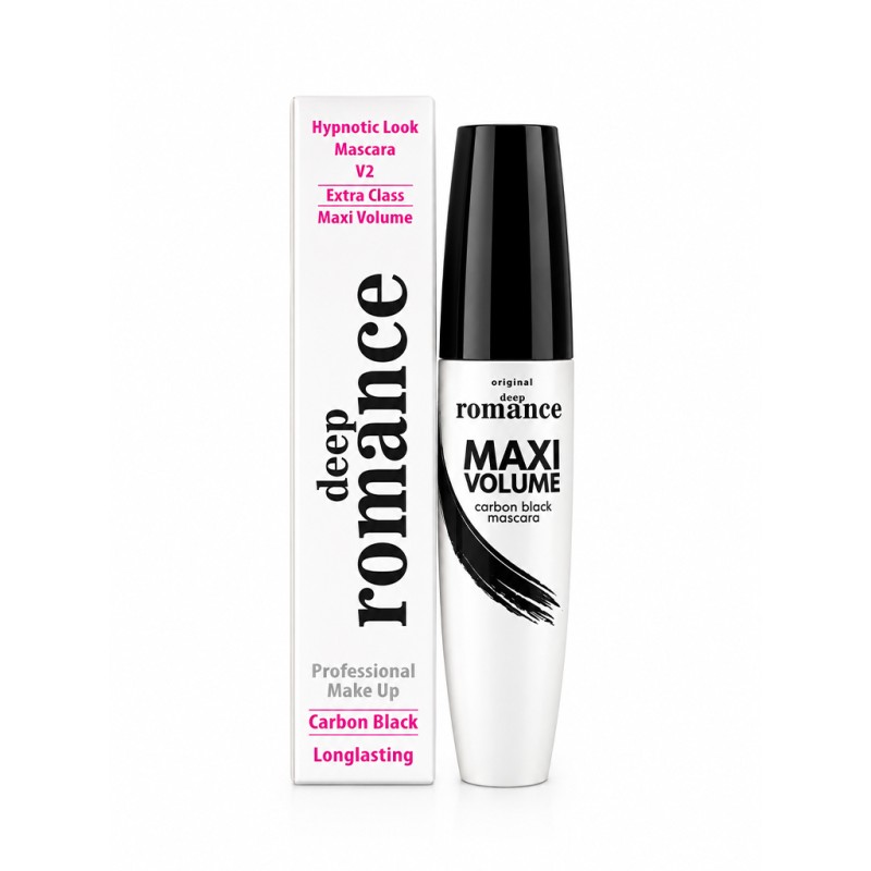 ریمل دیپ رومنس مدل Extra Class Maxi Volume با فرمول کربن بلک و برس جداکننده مژه حجم ۱۳ میل