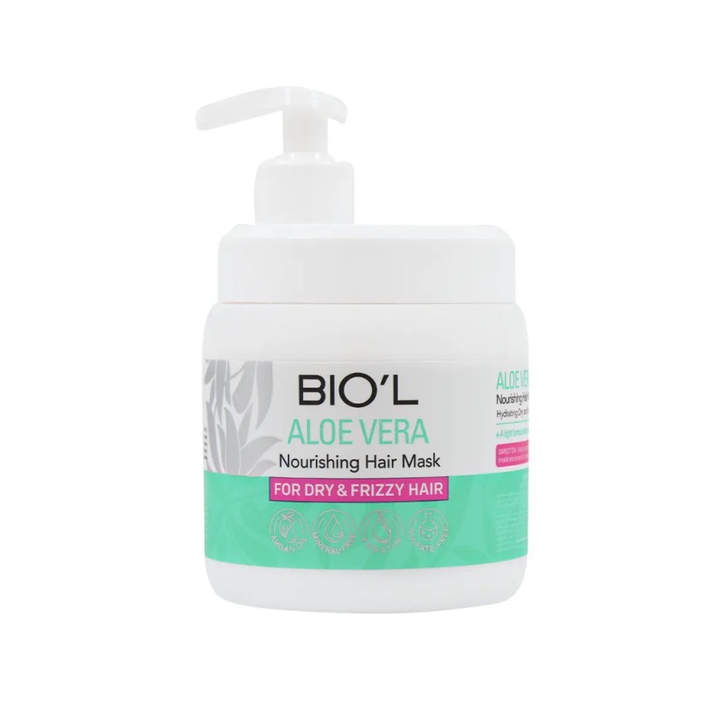 ماسک موی داخل حمام بیول مدل Aloe Vera حاوی عصاره آلوئه‌ورا و کراتین مناسب موهای خشک و وزدار حجم ۵۰۰ میل