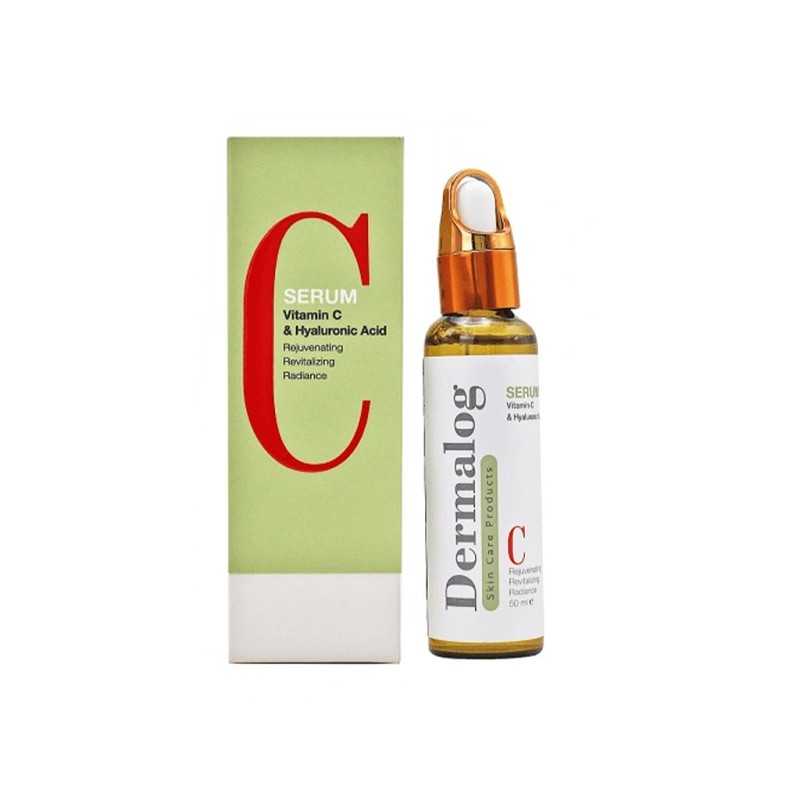 سرم ویتامین سی درمالوگ مدل Vitamin C And Hyaluronic Acid با آنتی‌اکسیدان و آبرسانی عمقی حجم ۵۰ میل