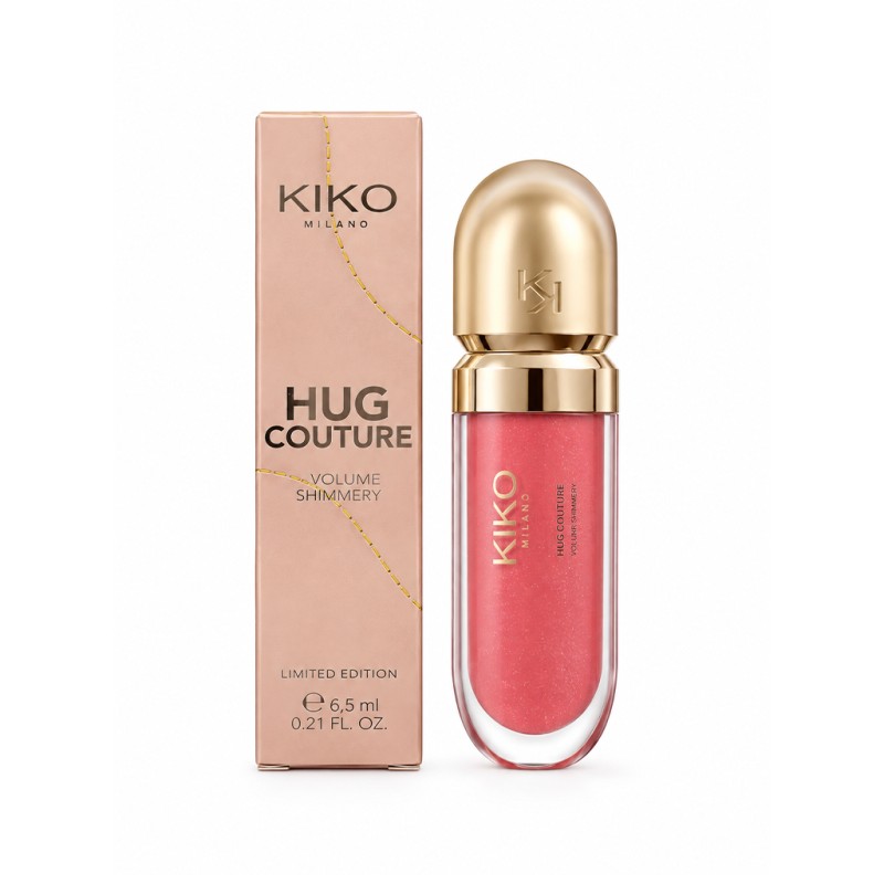 حجم دهنده لب کیکو مدل HUG COUTURE lip volume shimmery با درخشندگی اکلیلی و هیالورونیک اسید حجم ۶٫۵ میل