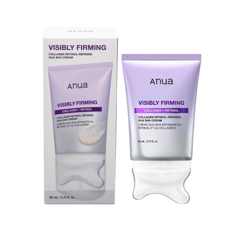 کرم لیفتینگ آنوا مدل Collagen Retinol Refining Gua Sha Cream با اپلیکاتور گواشای یکپارچه حجم ۸۰ میل