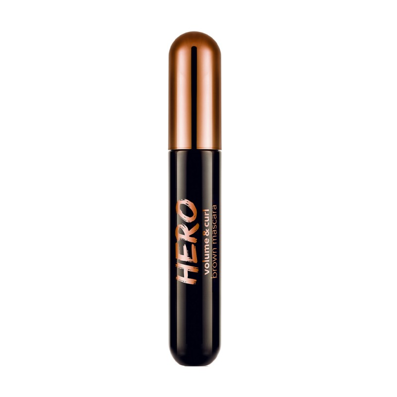 ریمل قهوه ای فلورمار مدل HERO volume&curl با برس ساعت‌شنی و فرمول بادوام حجم ۱۰ میل