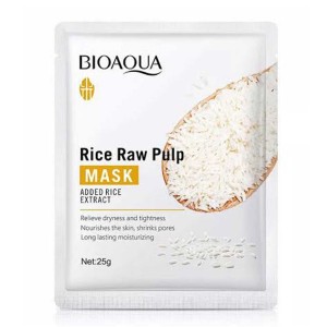 ماسک ورقه ای لایه‌بردار و آبرسان بایوآکوا حاوی عصاره برنج وزن 25 گرم