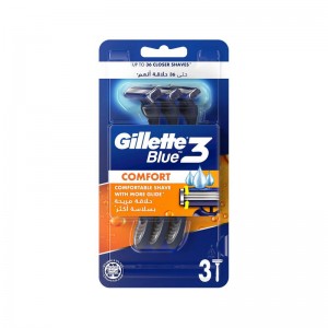 خود تراش 3 لبه ژیلت مدل Blue3 Comfort New بسته 3 عددی