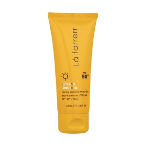 کرم ضد آفتاب و ضد لک بی‌رنگ مناسب پوست چرب لافارر مدل SPF 50 حجم ۴۰ میل