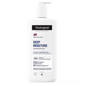 لوسیون بدن مرطوب‌کننده عمیق پوست حساس حاوی عصاره جو دوسر نوتروژینا مدل Deep Moisture Sensitive Care حجم 400 میل