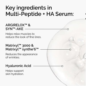 سرم جوان‌ساز و آبرسان مولتی‌پپتید حاوی هیالورونیک اسید اوردینری مدل Multi-Peptide + HA حجم 30 میلی‌لیتر