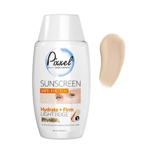 کرم ضدآفتاب رنگی دور چشم  مناسب انواع پوست SPF35 و محافظ UVA و UVB پیکسل مدل Physical حجم 50 میلی‌لیتر