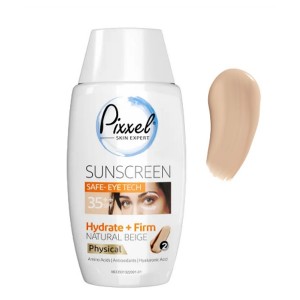 کرم ضدآفتاب رنگی دور چشم  مناسب انواع پوست SPF35 و محافظ UVA و UVB پیکسل مدل Physical حجم 50 میلی‌لیتر