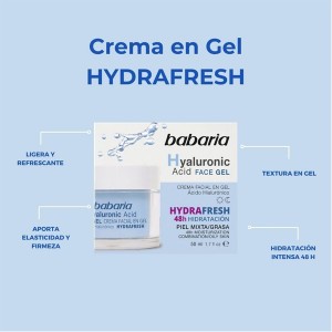 کرم آبرسان و جوان‌ساز حاوی هیالورونیک اسید باباریا مدل Hyaluronic Acid Face Gel Cream حجم 50 میل