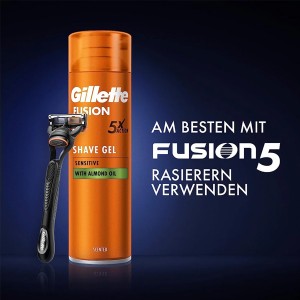 ژل اصلاح آبرسان و محافظ پوست مناسب پوست حساس ژیلت مدل Fusion 5X Action Shave Gel حجم 200 میل