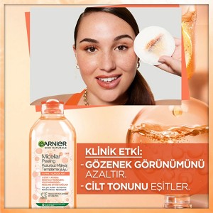 میسلار واتر لایه‌بردار و پاک‌کننده حاوی گلیکولیک اسید گارنیه مدل Micellar Peeling Kusursuz Makyaj حجم 400 میل