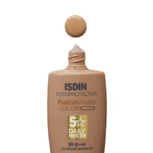 ضد آفتاب رنگی SPF50 رنگ مدیوم ایزدین مدل Fusion Water حجم 50 میل