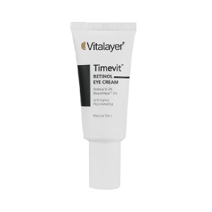 کرم دور چشم جوانساز و ضد چروک حاوی رتینول 0.3% ویتالیر مدل Timevit حجم 20 میل