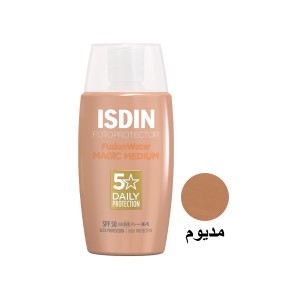 ضد آفتاب رنگی SPF50 رنگ مدیوم ایزدین مدل Fusion Water magic medium حجم 50 میل