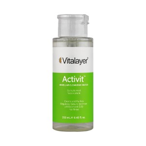 محلول پاک کننده آرایش کنترل چربی و ضد جوش ویتالیر مدل Activit حجم 250 میل