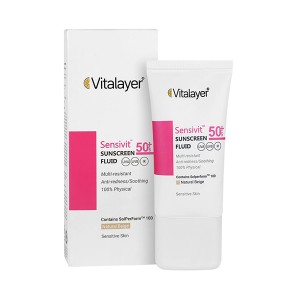 فلویید ضدآفتاب رنگی با SPF50 ویتالیر مدل Sensi-Vit حجم 50 میل